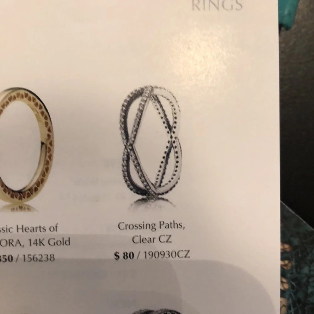 Pandora Silver Infinity Loop Ring with Pavé Stones